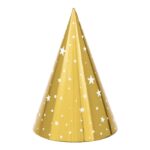 Party hats - капи Stars, gold, 16cm