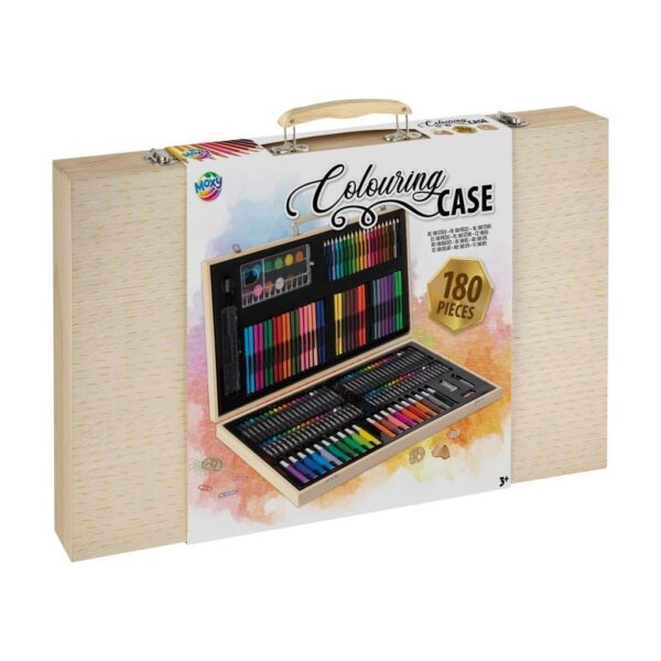 Wooden Colouring Case - сет за боење, 180 парчиња, 48x30cm