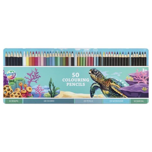 50 Colouring Pencils in Tin Box - боици