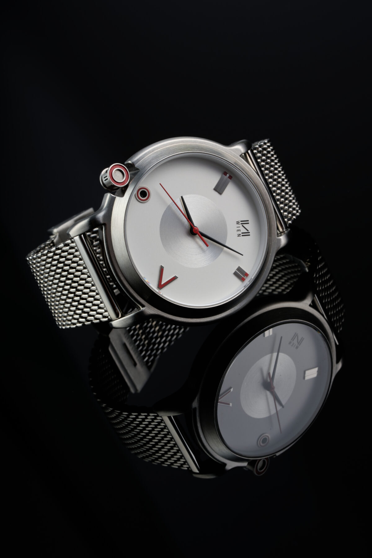 Asymmetrica - кварцен часовник (Silver mesh Staib) - Image 13