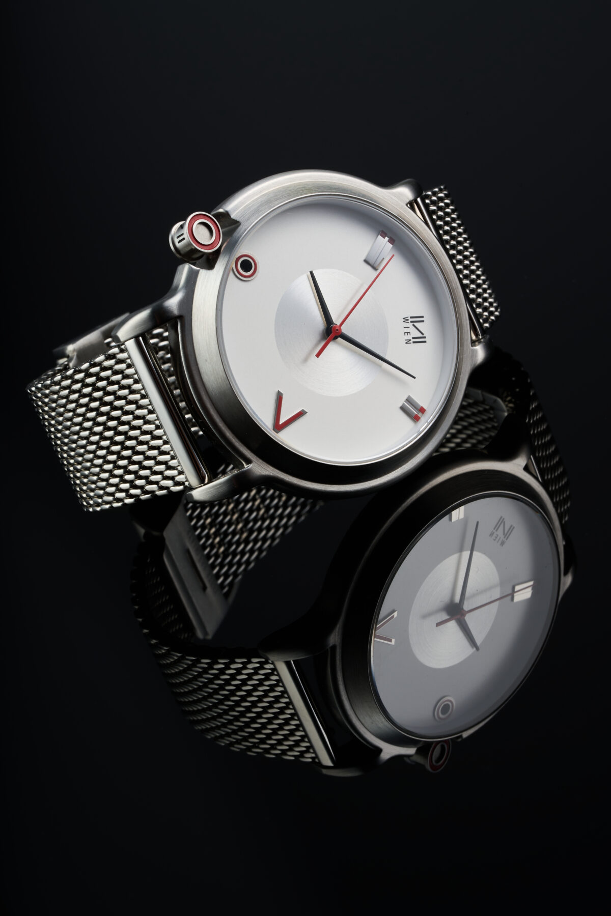 Asymmetrica - кварцен часовник (Silver mesh Staib) - Image 14