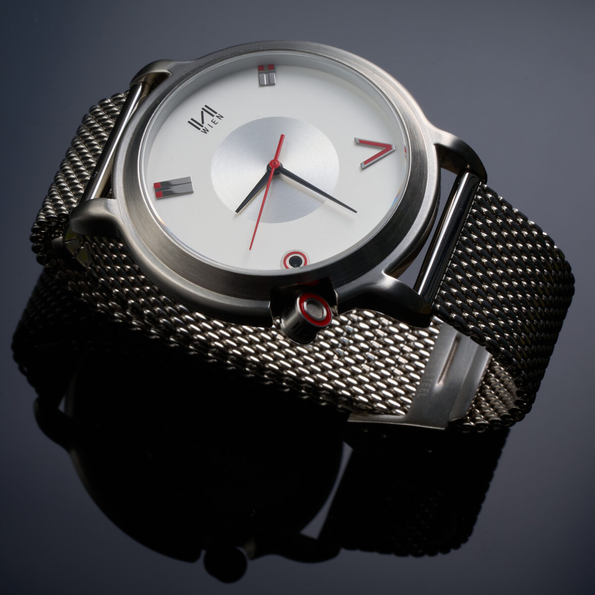 Asymmetrica - кварцен часовник (Silver mesh Staib) - Image 18
