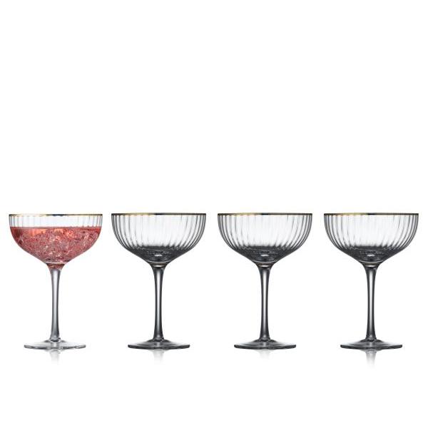 Lyngby Glas Palermo Gold - сет од 4 чаши за коктел