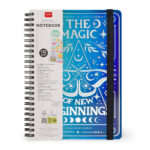 Notebook Spiral Large – тетратка со спирала, голема, линии Moth
