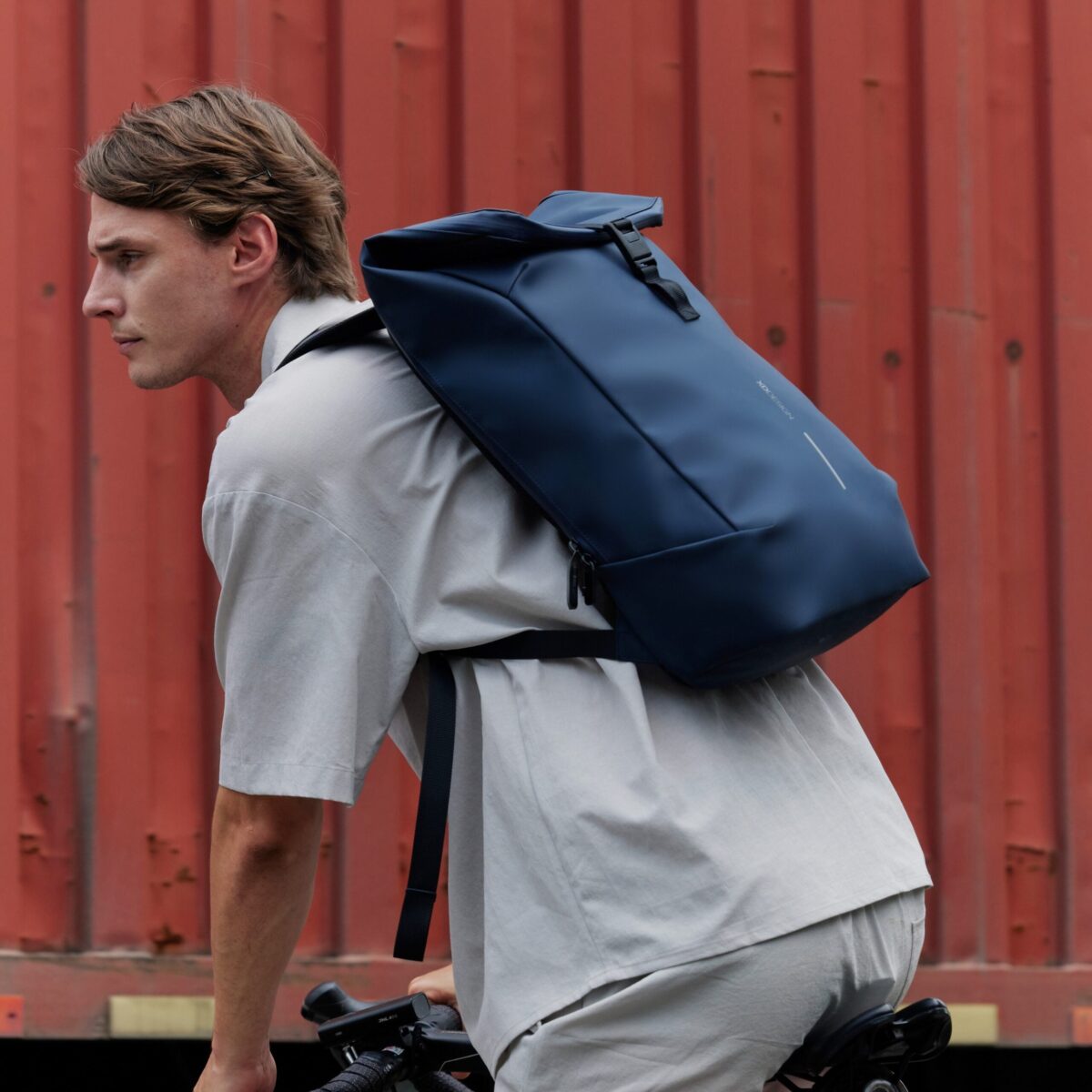 Urban Water Resistant Flap-top Backpack - ранец, navy - Image 7