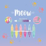 Meow Set of 6 Dual-Tip Highlighters - сет од 6 маркери - Image 3