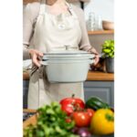 Staub Stackable set - тенџере и тава со капак, 24 см, white truffle - Image 3