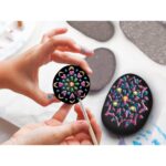 Mandala Rock Painting - сет за боење, 3 Rocks & 5 Paints - Image 2