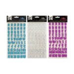 Sticker Glitter Alphabet - стикери, 27X14Cm, 2 Sheets, 3Ass