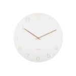 Wall Clock Charm Engraved Number - часовник, White