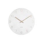 Wall Clock Charm Engraved Number - часовник, White