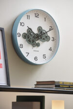 Wall Clock Open Gear - часовник Misty blue & jungle green - Image 4