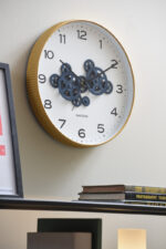 Wall Clock Open Gear - часовник Ochre yellow - Image 4