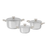 Bolt 6-pc Cookware set - сет од 3 тенџериња со капаци, Oyster