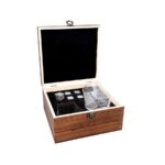 Whiskey set with glasses and stones in a wooden box - сет за виски