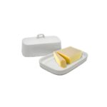 White porcelain butter dish with lid - сад за путер