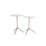GIA – сет од 2 помошни маси, 37,5×37,5×54 cm, white+bronze
