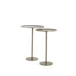 LIA – сет од 2 помошни маси ø32×51+ø38×54 cm, dark brown-bronze