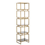 LUCAMBO – комода 5l, 45x35x180 cm, glass smoked+antique bronze