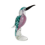 BIRD – украс, 14,5x8x19 cm, glass emerald green+pink