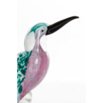 BIRD – украс, 14,5x8x19 cm, glass emerald green+pink