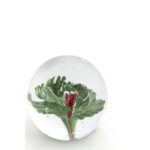FLOWER – украс, ø8×8 cm, glass green+pink