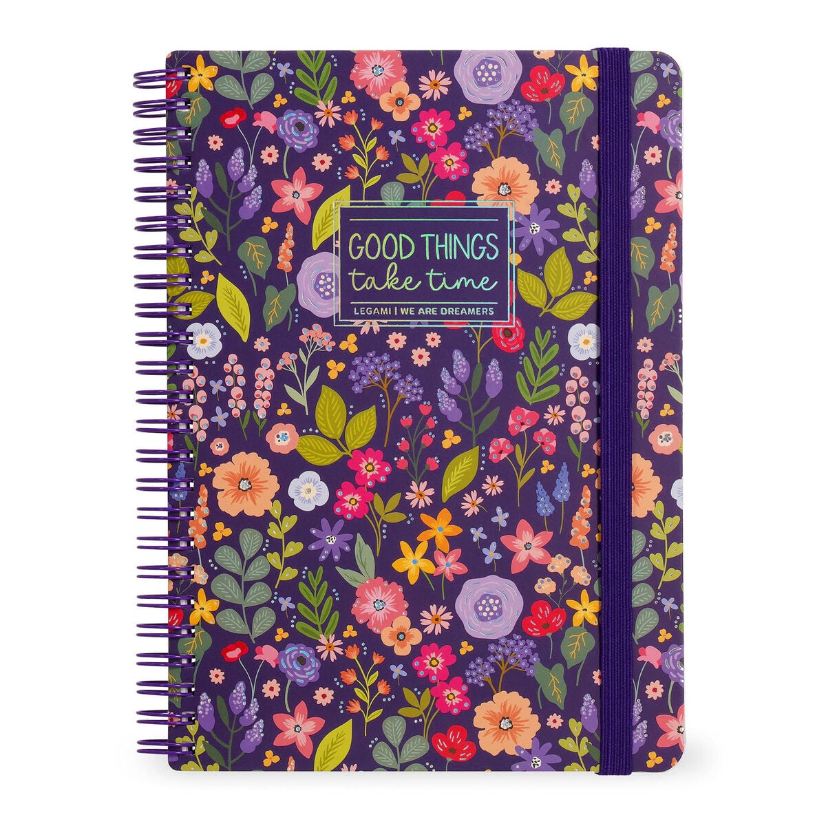 A4NOTS0060-1 Notebook Spiral Large – тетратка со спирала, голема, линии Flowers - Image 1