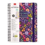 Notebook Spiral Large – тетратка со спирала, голема, линии Flowers - Image 3