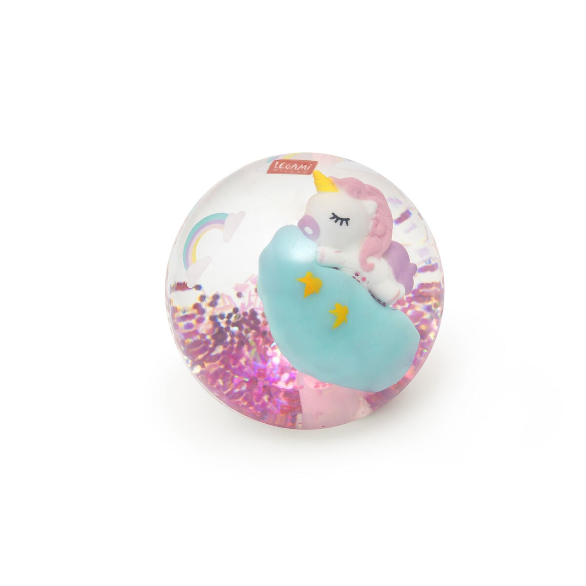 BOB0003-1 Light-Up Bouncy Ball - светлечко топче, Unicorn - Image 1