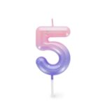 Happy Birthday Candles – свеќа Number 5 – Pink