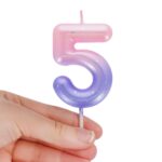 Happy Birthday Candles – свеќа Number 5 – Pink - Image 2