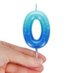 Happy Birthday Candles – свеќа Number 0 – Blue - Image 2