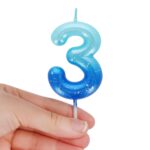 Happy Birthday Candles – свеќа Number 4 – Blue - Image 2