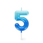 Happy Birthday Candles – свеќа Number 5 – Blue