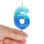 Happy Birthday Candles – свеќа Number 6 – Blue - Image 2