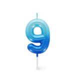 Happy Birthday Candles – свеќа Number 9 – Blue