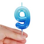 Happy Birthday Candles – свеќа Number 9 – Blue - Image 2