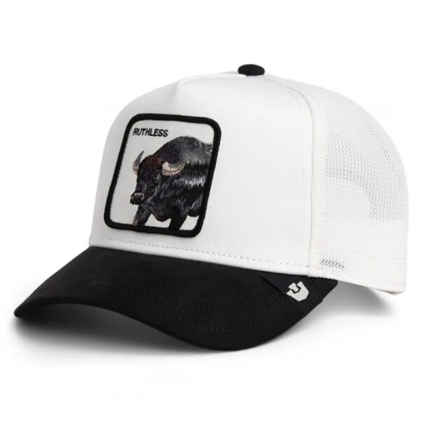 Baseball Cap Suede Ruthless Bull, Black & White - капа - слика 2