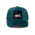 Baseball Cap Velour Lover Swan, Turquoise - капа