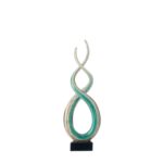 Sculpture 38 cm white/turquoise Rotate - украс