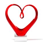 Sculpture HEART 24 cm red - украс