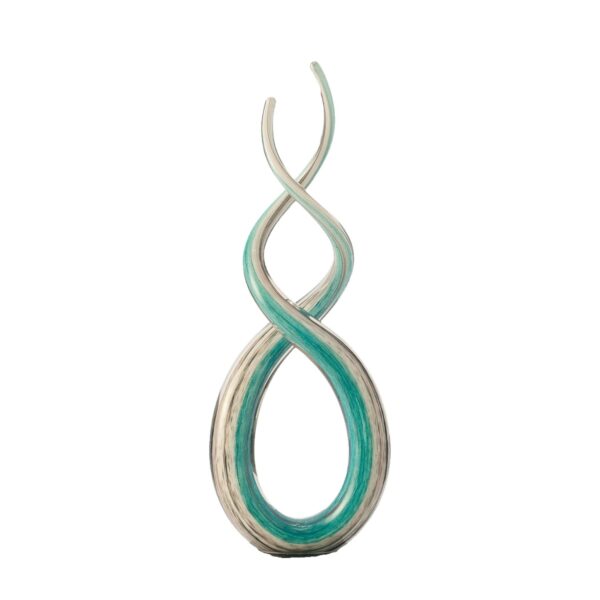 Sculpture 38 cm white/turquoise Rotate - украс