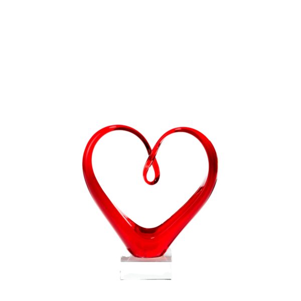 Sculpture HEART 24 cm red - украс