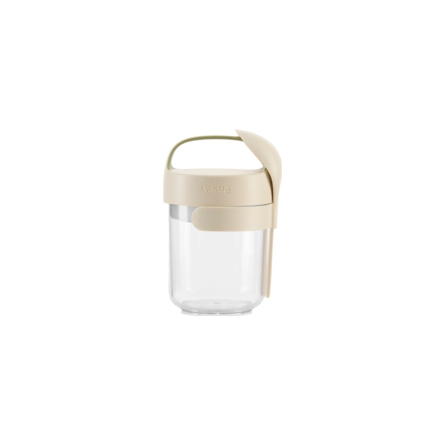 890239-f1 Natural Jar with Spoon - сад за храна со лажица (400мл) - Image 1