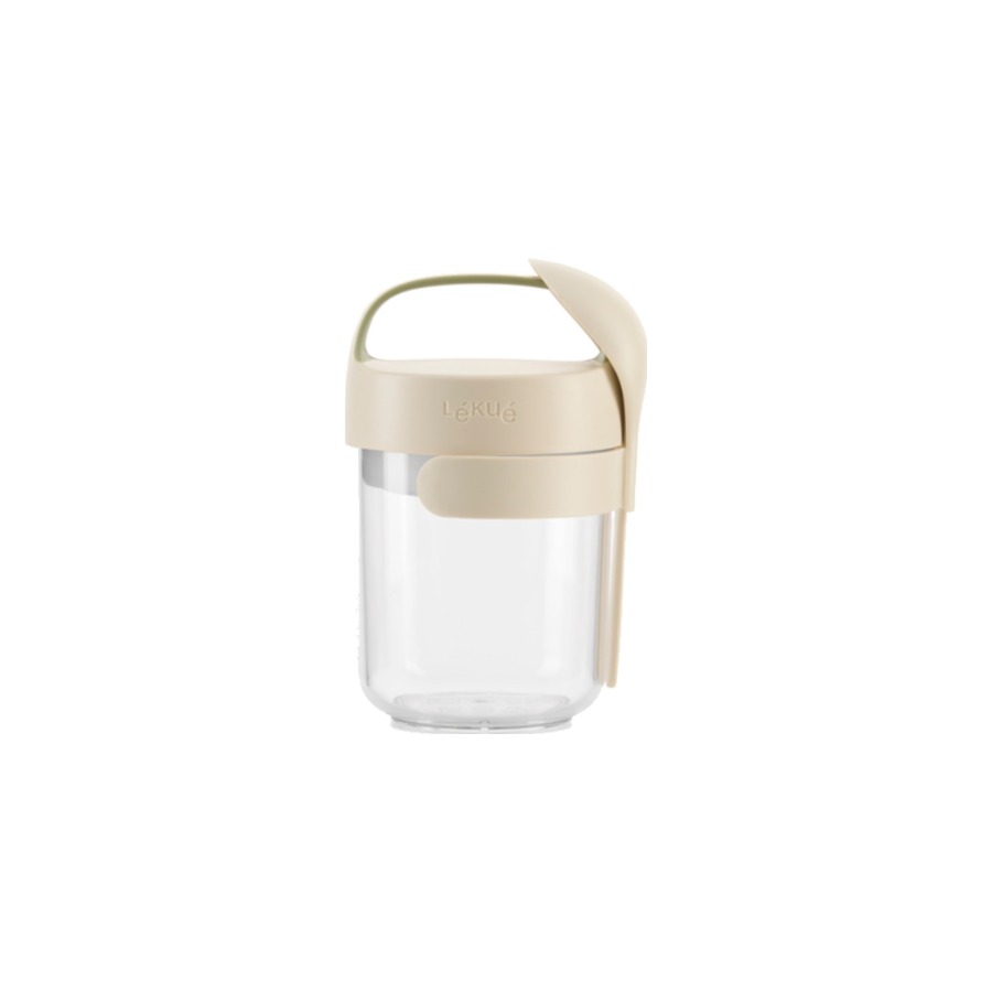 890253-f1 Natural Jar with Spoon - сад за храна со лажица (600мл) - Image 1