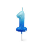 Happy Birthday Candles - свеќа Number 1 - Blue
